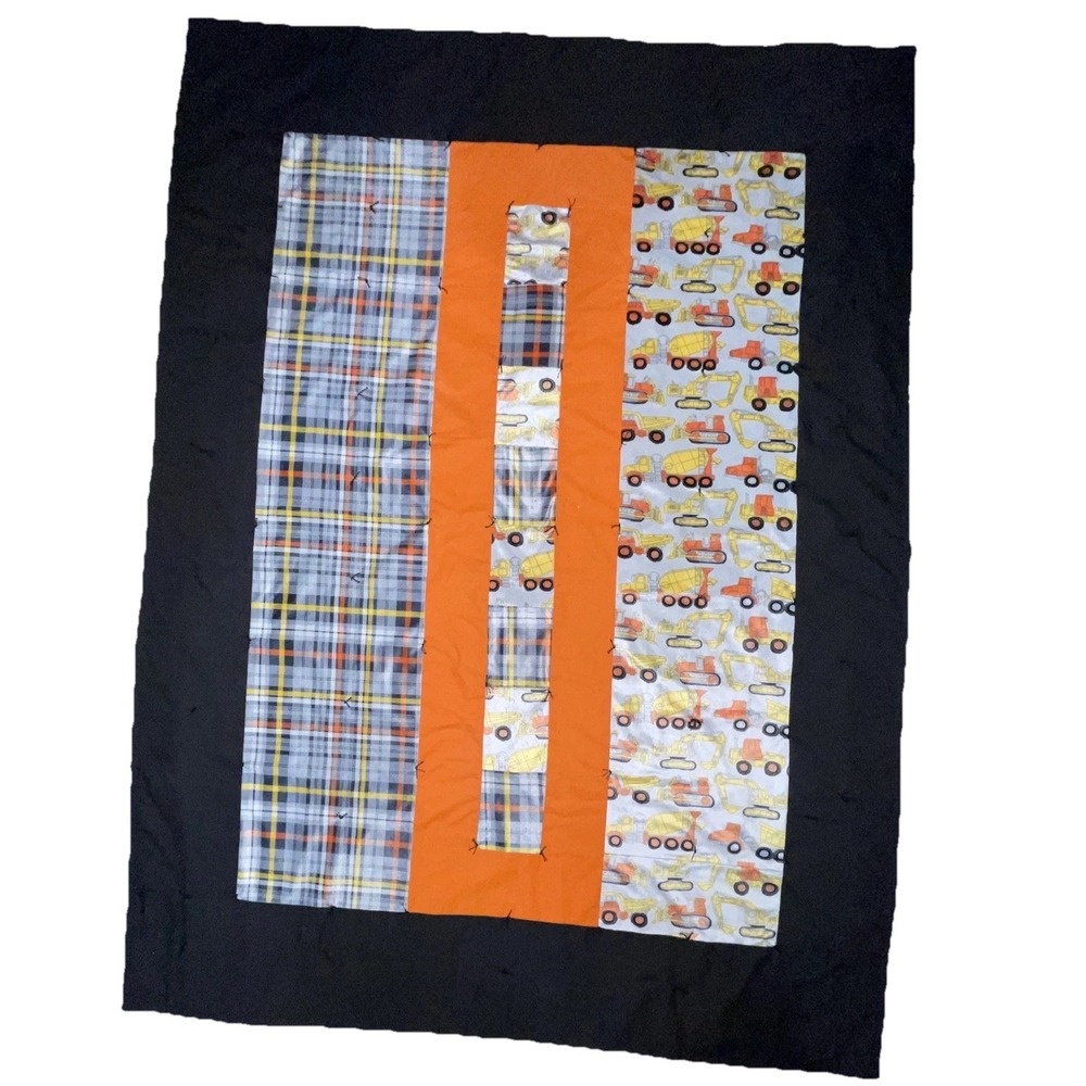 Quilt blanket Throw toddler bedspread cement mixer trucks Plow Construction